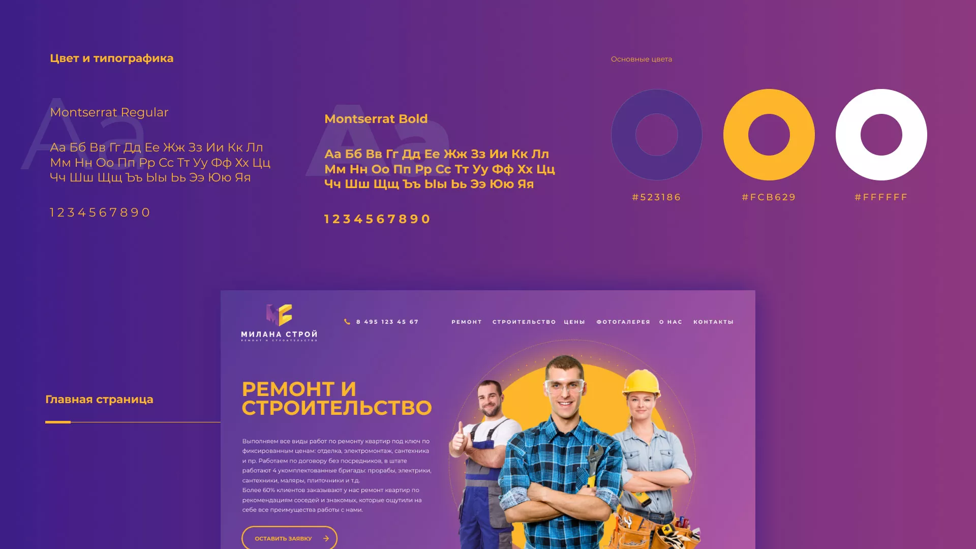 Разработка сайта строительной компании «Милана-Строй» в Новороссийске