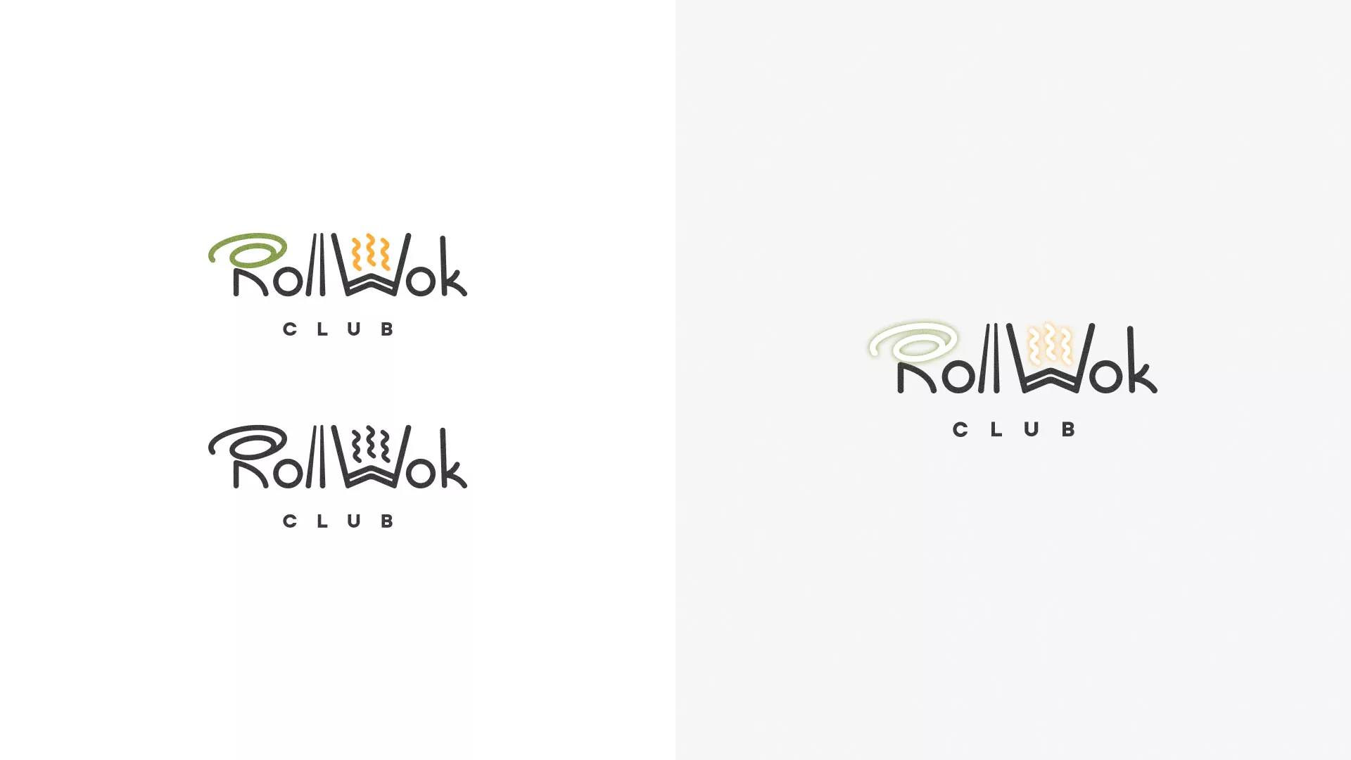 Разработка логотипа и фирменного стиля суши-бара «Roll Wok Club» в Новороссийске